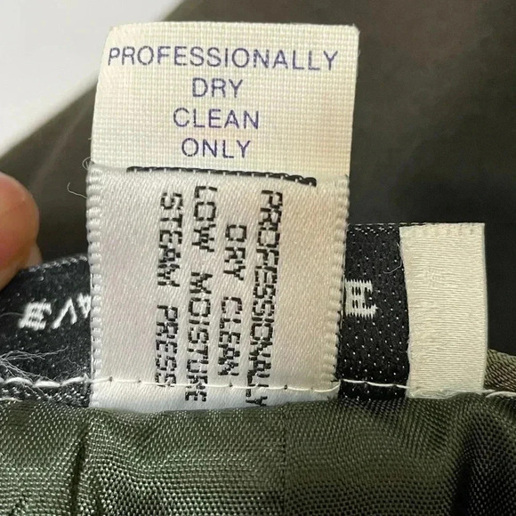 Evan Picone 10P Petite Olive Green 2 Pc Wool Suit Knee Skirt Suit & Belt USA Vtg - Picture 13 of 16